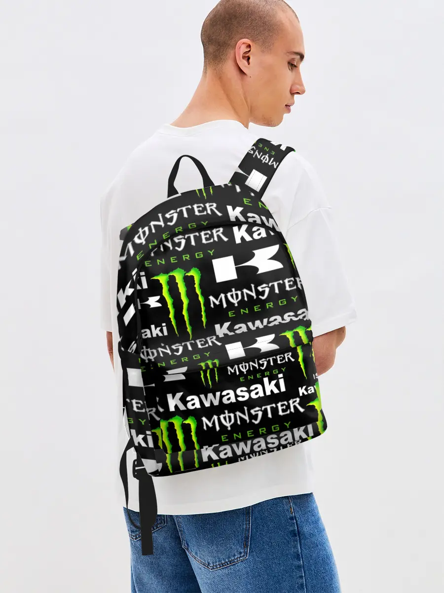 Рюкзак джинсовый / KAWASAKI X MONSTER ENERGY