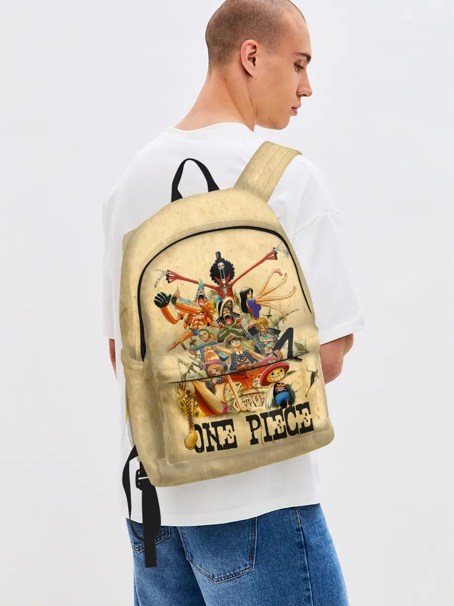 Рюкзак джинсовый / One Piece пираты Соломенной Шляпы