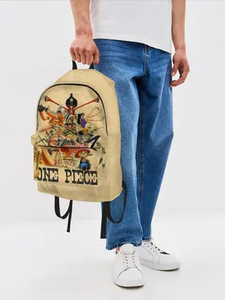Рюкзак джинсовый / One Piece пираты Соломенной Шляпы