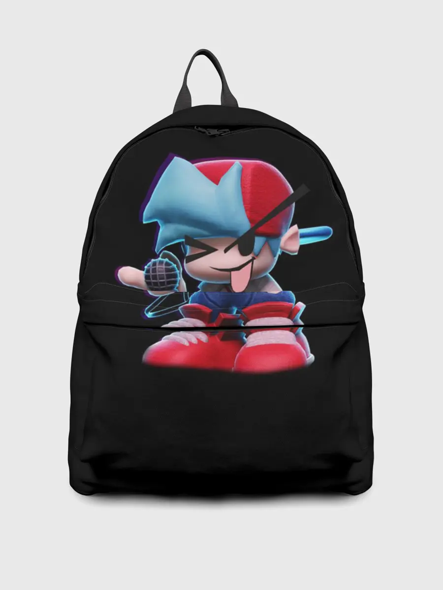 Рюкзак джинсовый / Бойфренд показывает язык