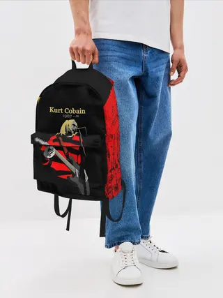 Рюкзак джинсовый / КУРТ КОБЕЙН | НИРВАНА | ЛОГО