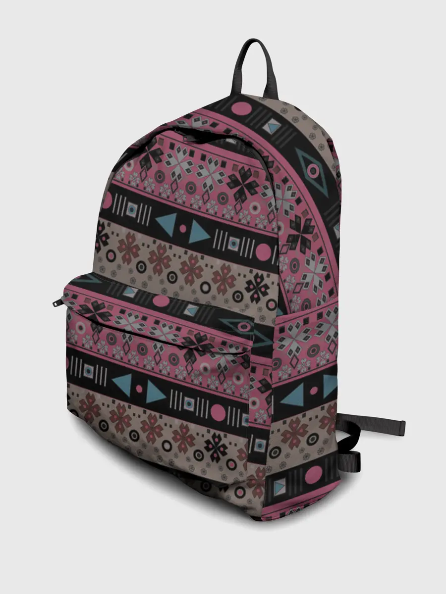 Рюкзак джинсовый / Этнический полосатый орнамент