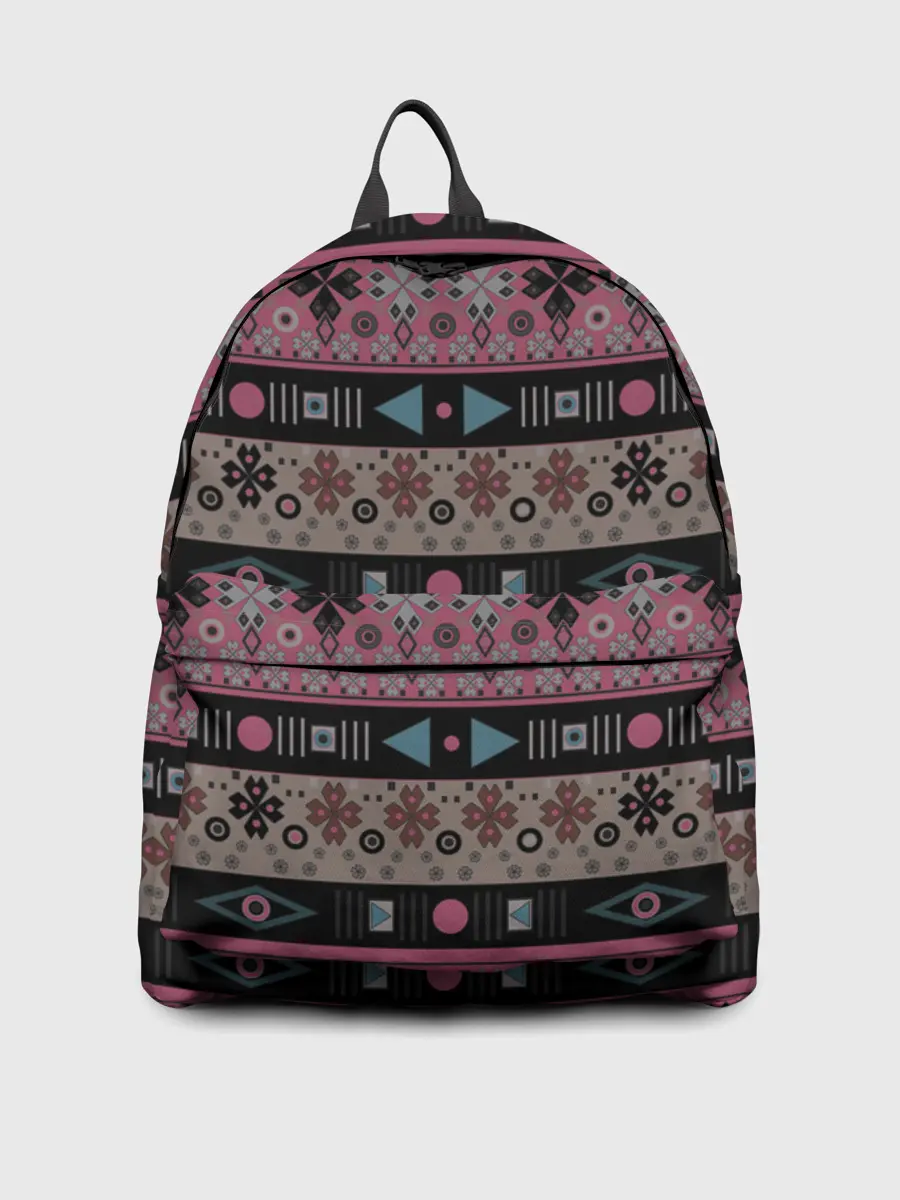 Рюкзак джинсовый / Этнический полосатый орнамент