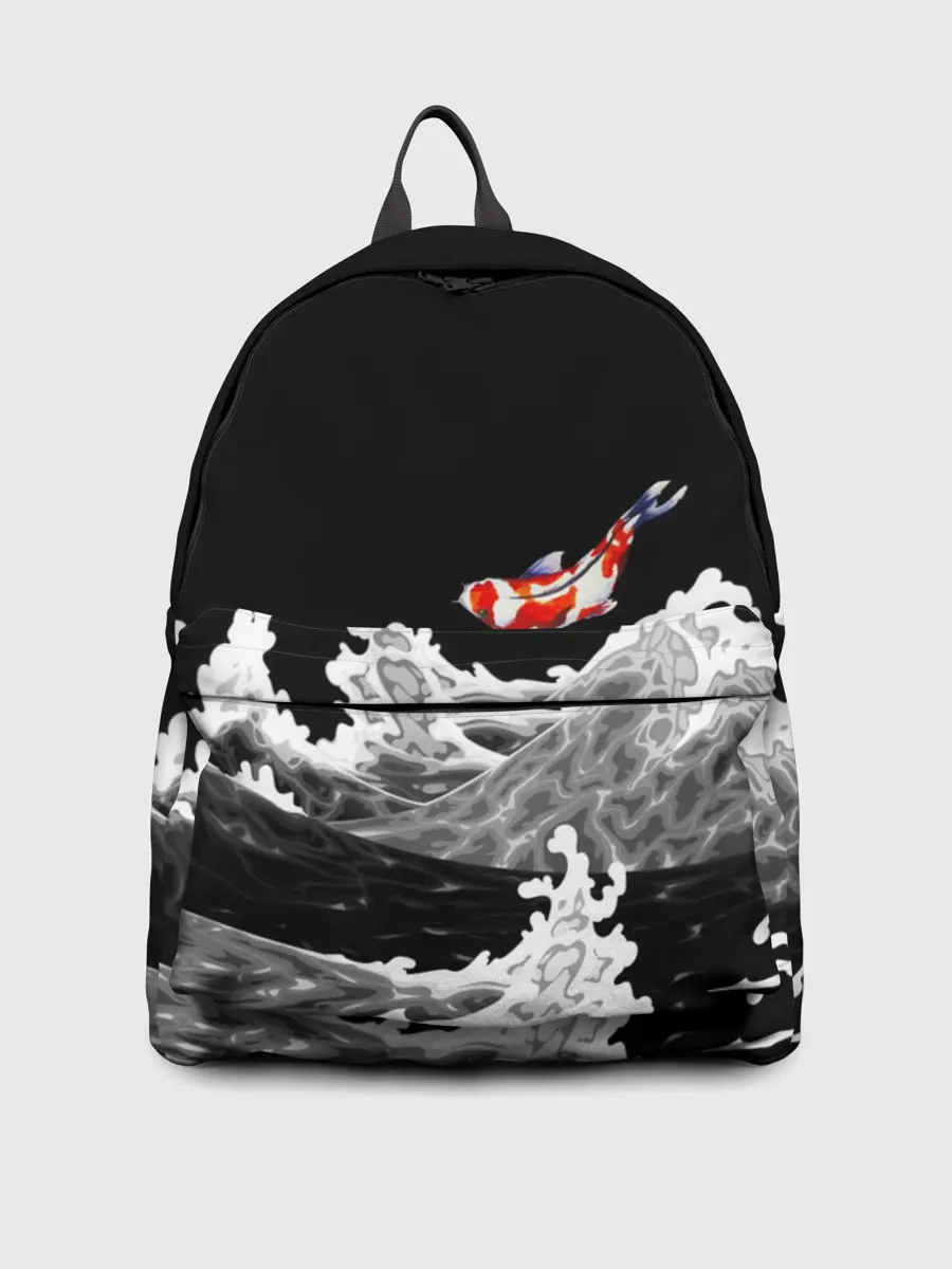 Рюкзак джинсовый / Карп Кои Волна Япония Рыба