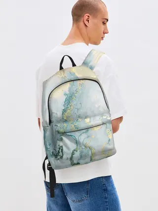 Рюкзак джинсовый / Абстрактный мрамор