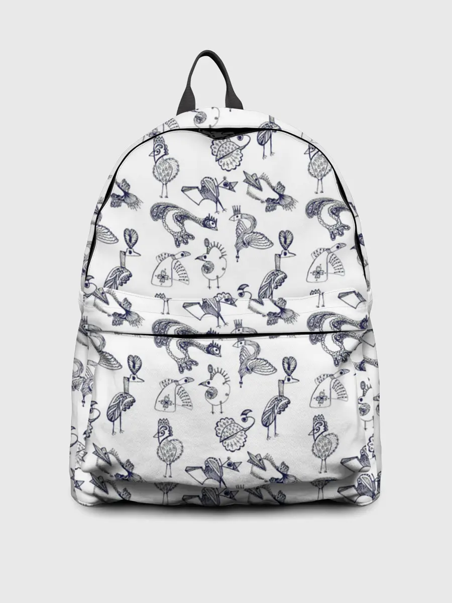 Рюкзак джинсовый / Скетч сказочные птицы