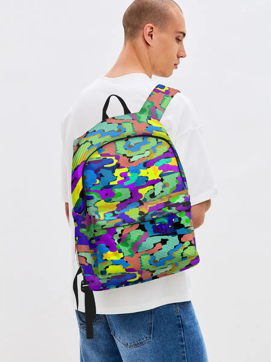 Рюкзак джинсовый / Камуфляж в ярких тонах