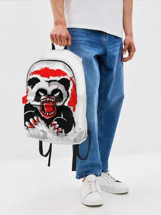 Рюкзак джинсовый / Злая Кровавая Панда