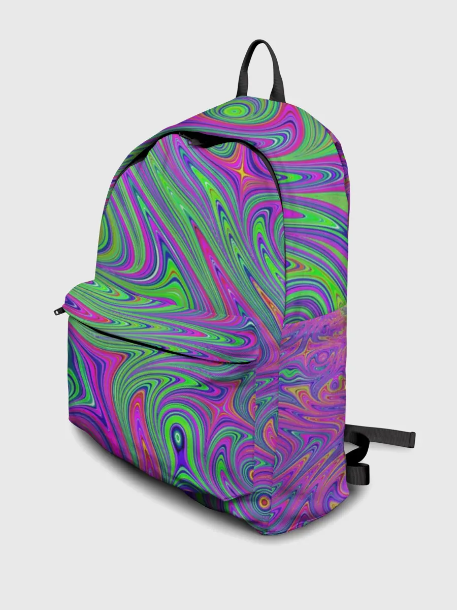 Рюкзак джинсовый / Неоновый абстрактный узор