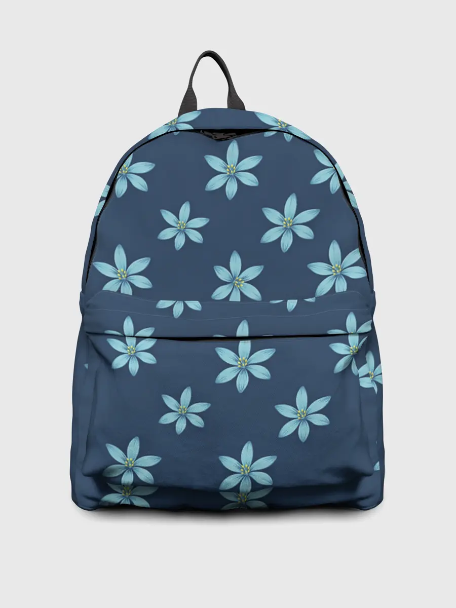 Рюкзак джинсовый / Цветы | Голубые