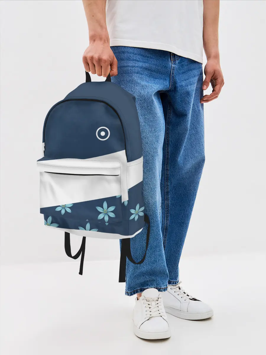 Рюкзак джинсовый / Стильная с цветами