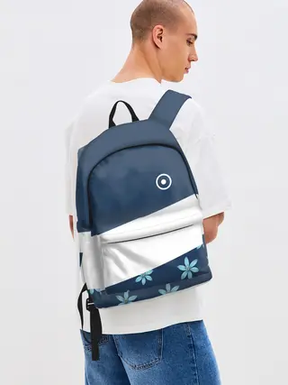 Рюкзак джинсовый / Стильная с цветами