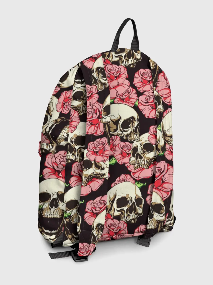 Рюкзак джинсовый / Черепа и цветы