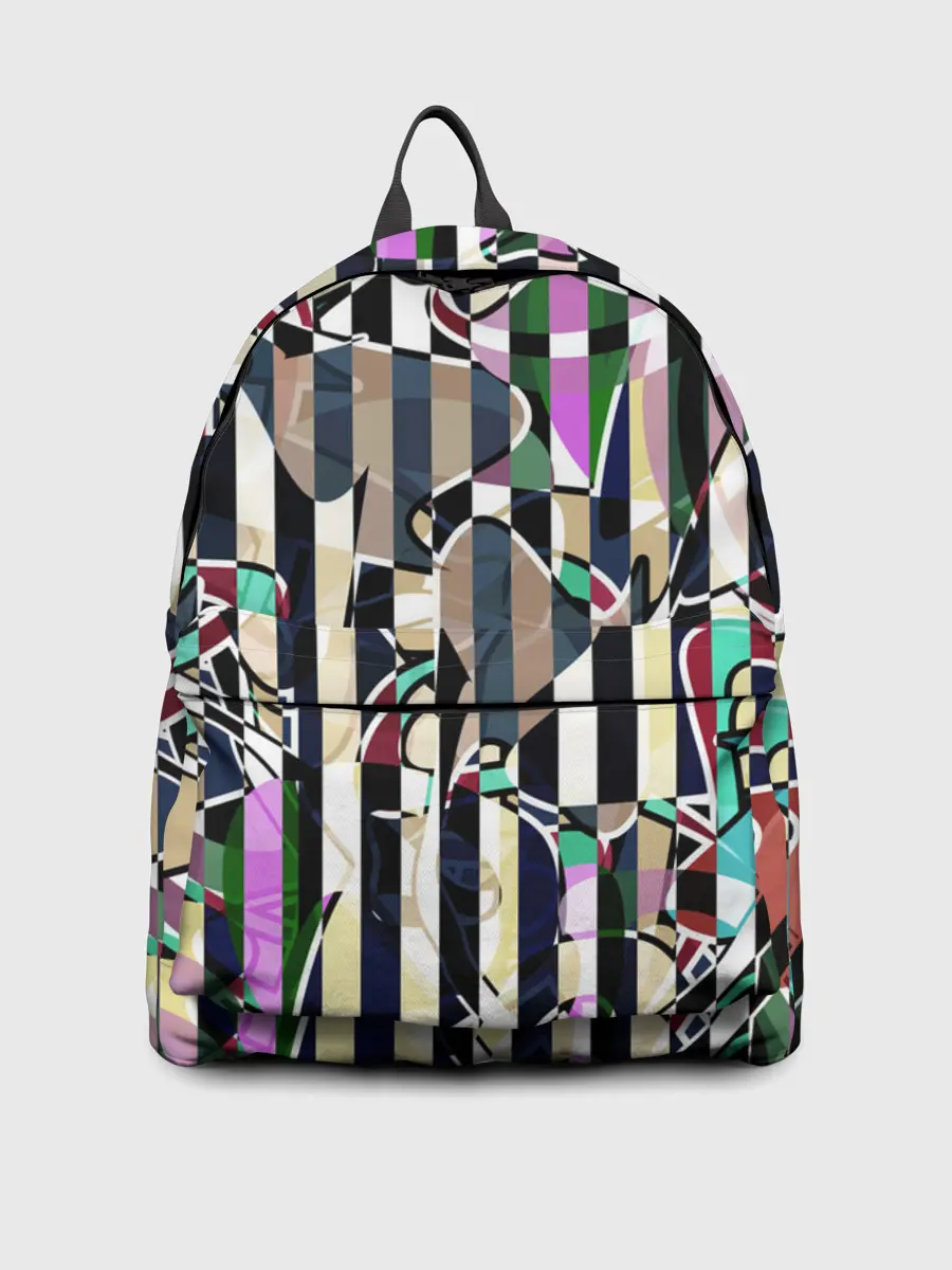 Рюкзак джинсовый / Полосатый абстрактный узор