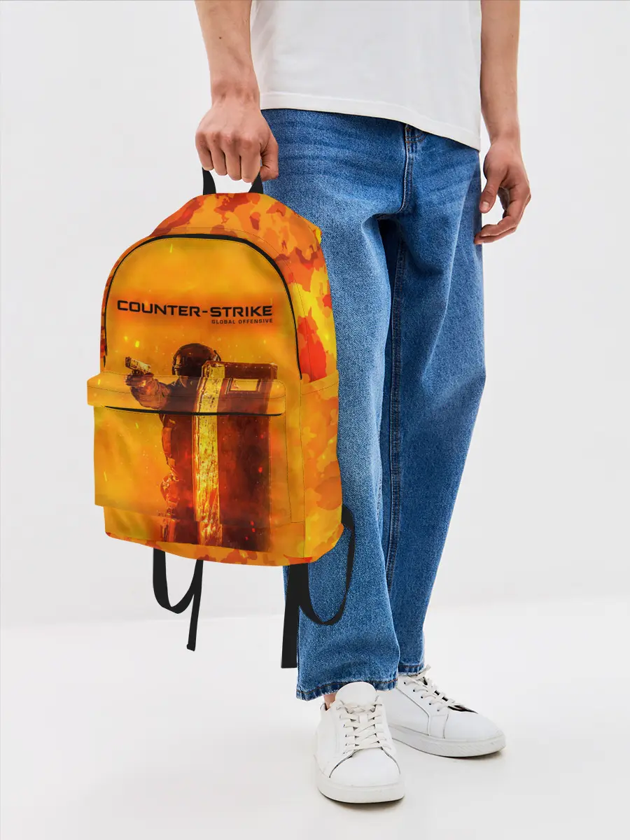 Рюкзак джинсовый / CS GO FIRE | КС ГО