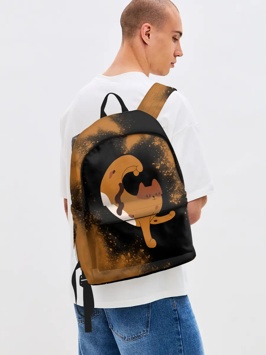 Рюкзак джинсовый / Кошачья Йога - Взрыв