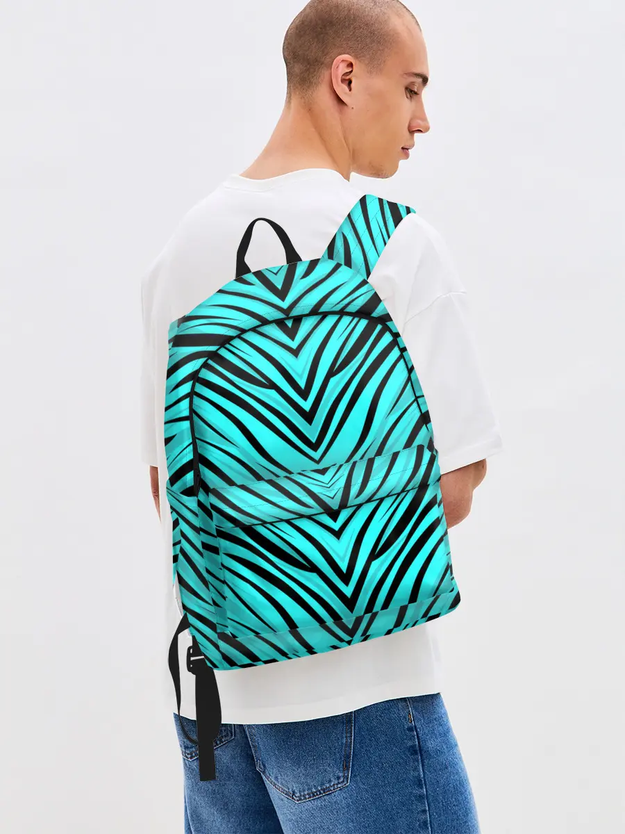 Рюкзак джинсовый / Абстратный полосатый узор