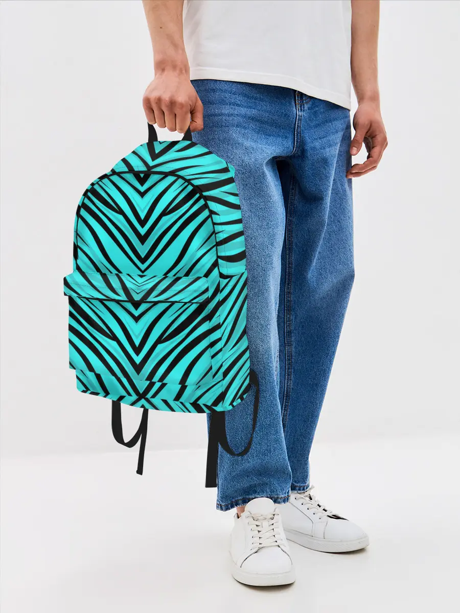 Рюкзак джинсовый / Абстратный полосатый узор