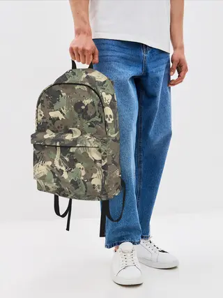 Рюкзак джинсовый / Камуфляж с костями