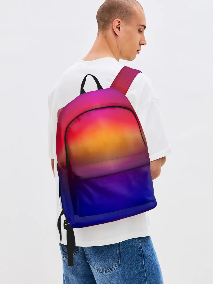 Рюкзак джинсовый / Размытый оранжево-фиолетовый