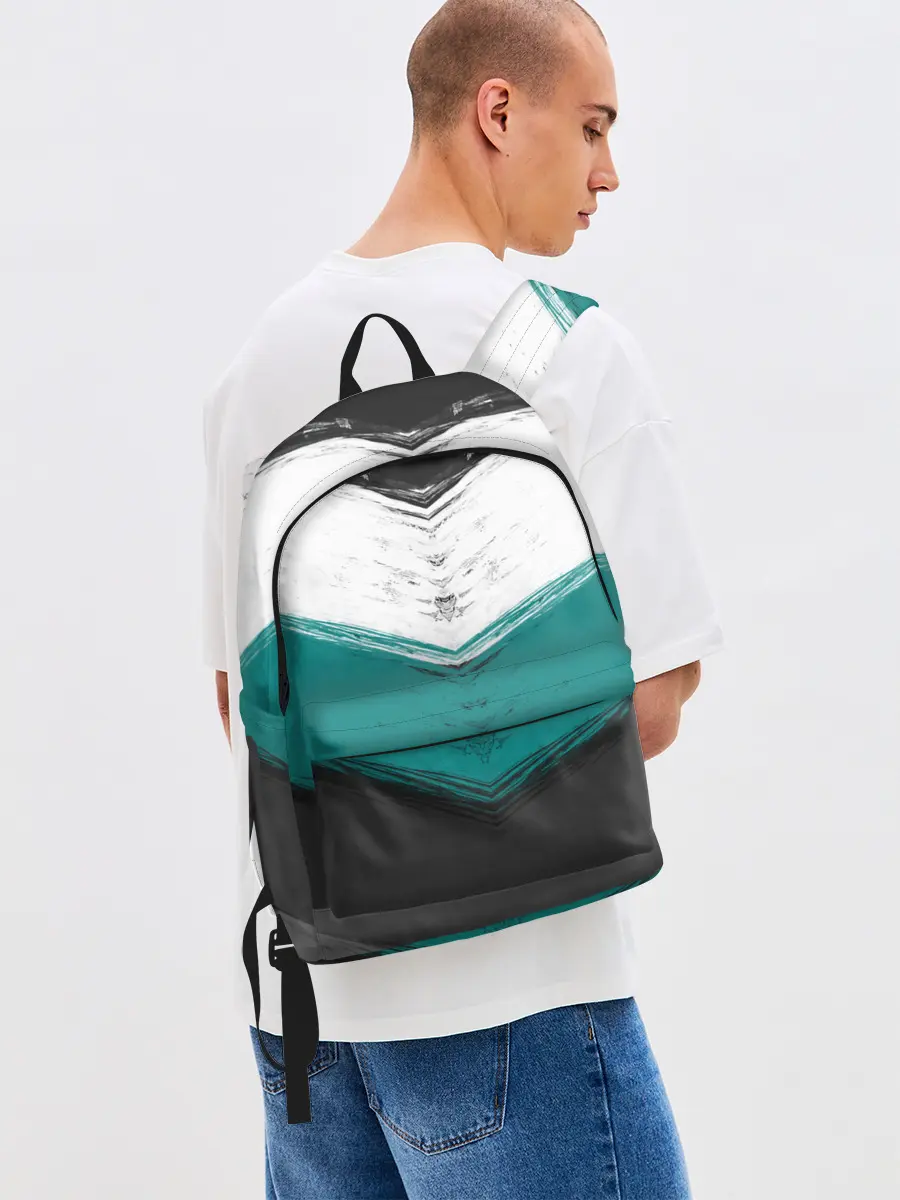 Рюкзак джинсовый / Полосатый абстрактный принт