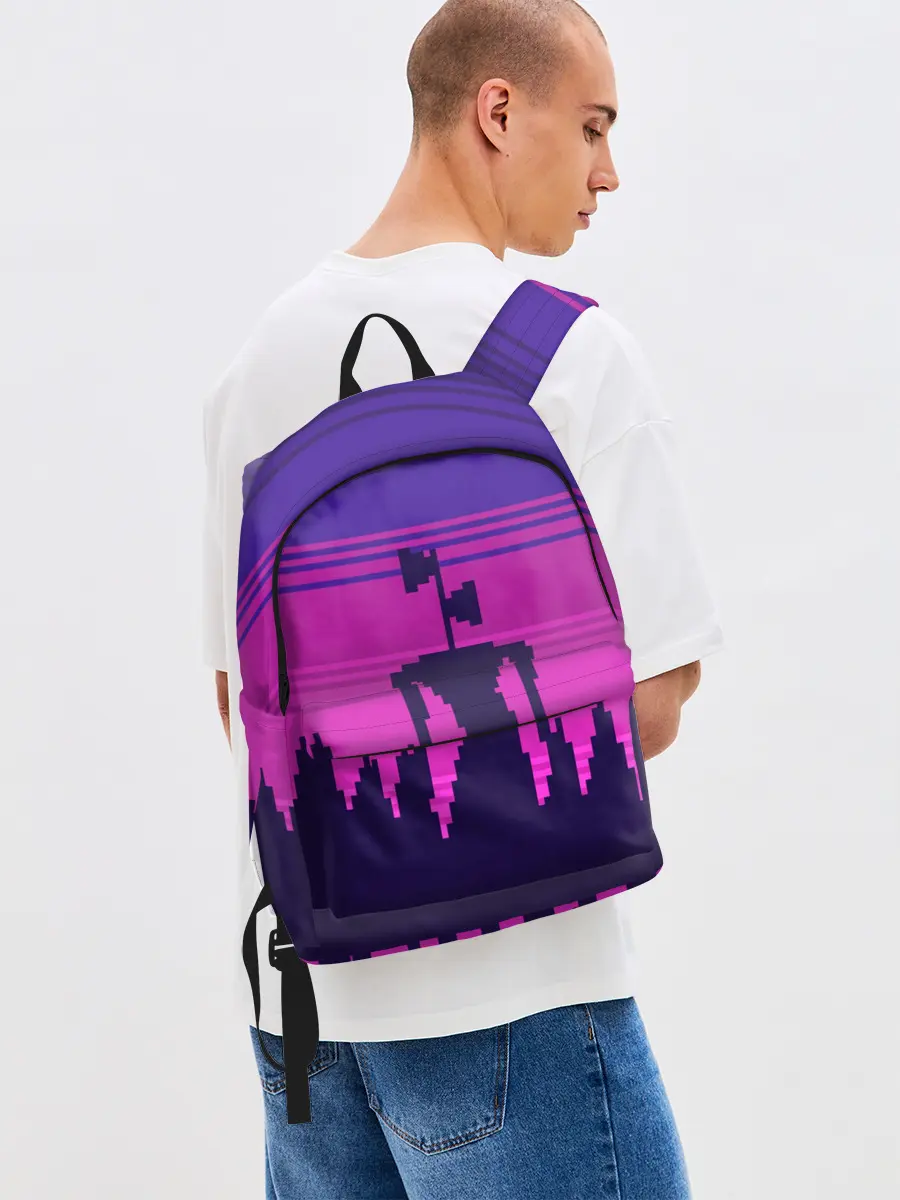 Рюкзак джинсовый / Сиреноголовый Пиксельный Город