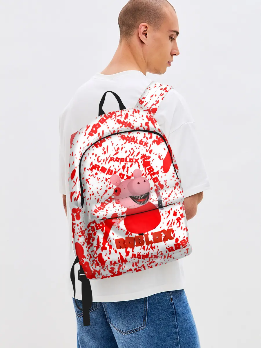 Рюкзак джинсовый / Roblox piggy/Свинка Пигги.