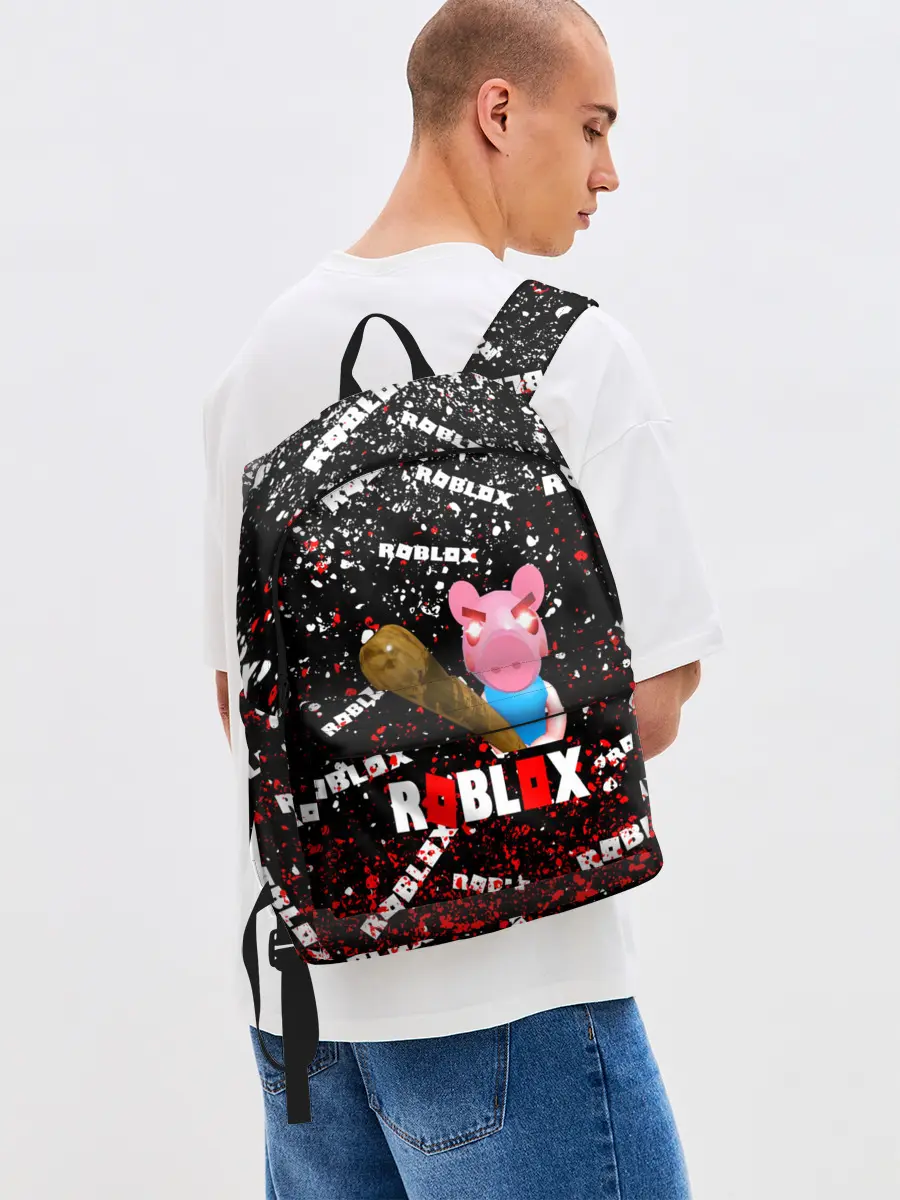 Рюкзак джинсовый / Roblox piggy/Свинка Пигги.