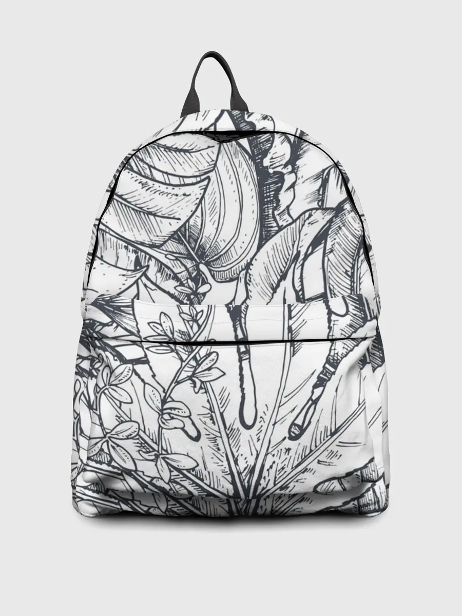Рюкзак джинсовый / Тропические листья
