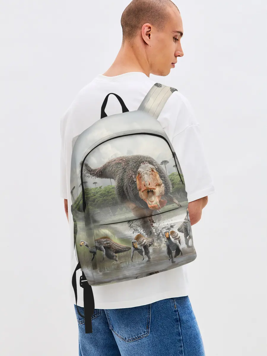 Рюкзак джинсовый / Т-Рекс | Динозавр | Dino