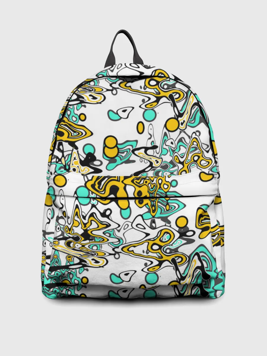 Рюкзак джинсовый / Бирюзово-желтый узор