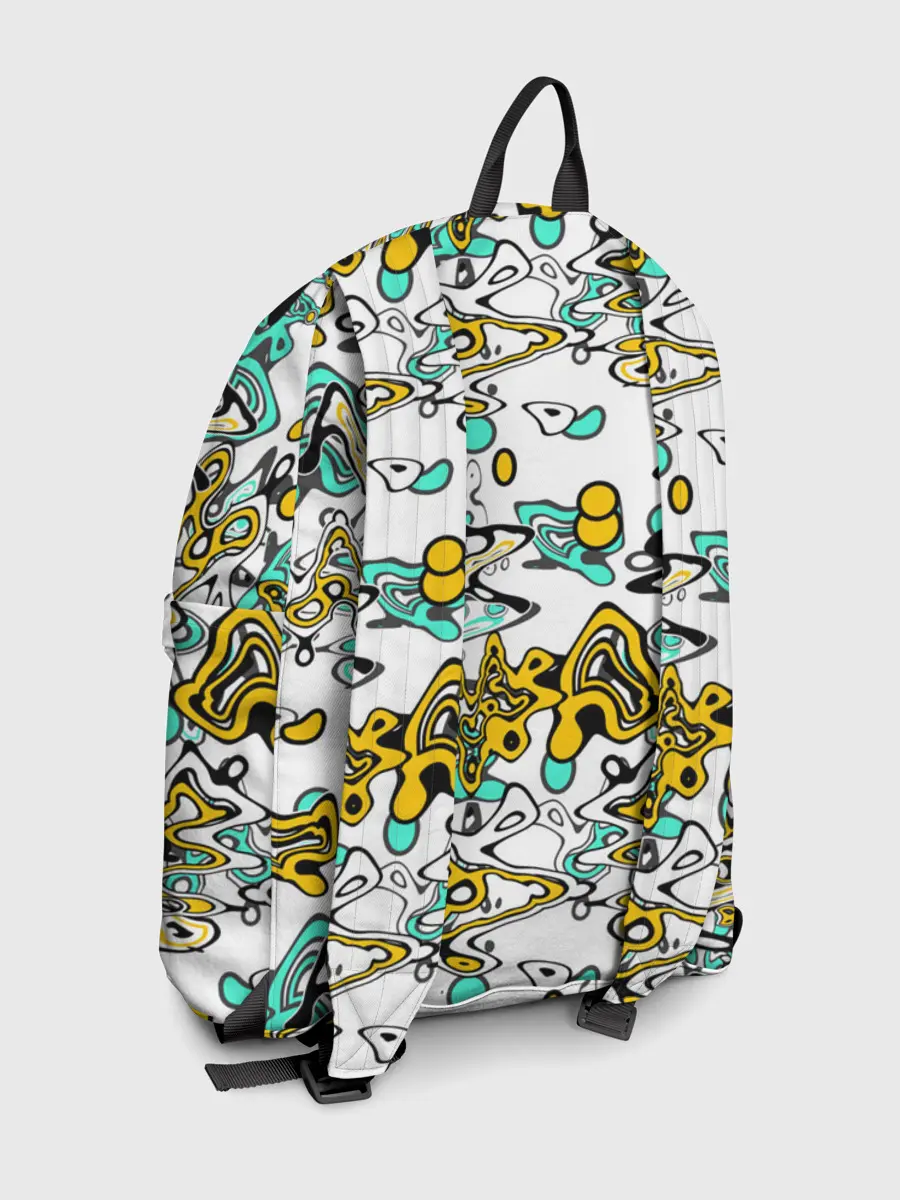 Рюкзак джинсовый / Бирюзово-желтый узор