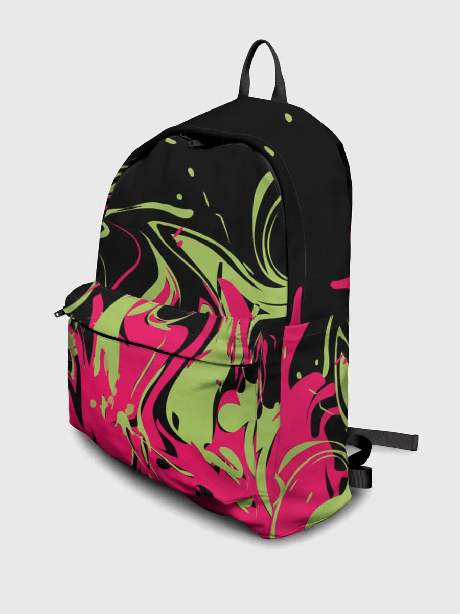 Рюкзак джинсовый / Черно малиновый абстрактный