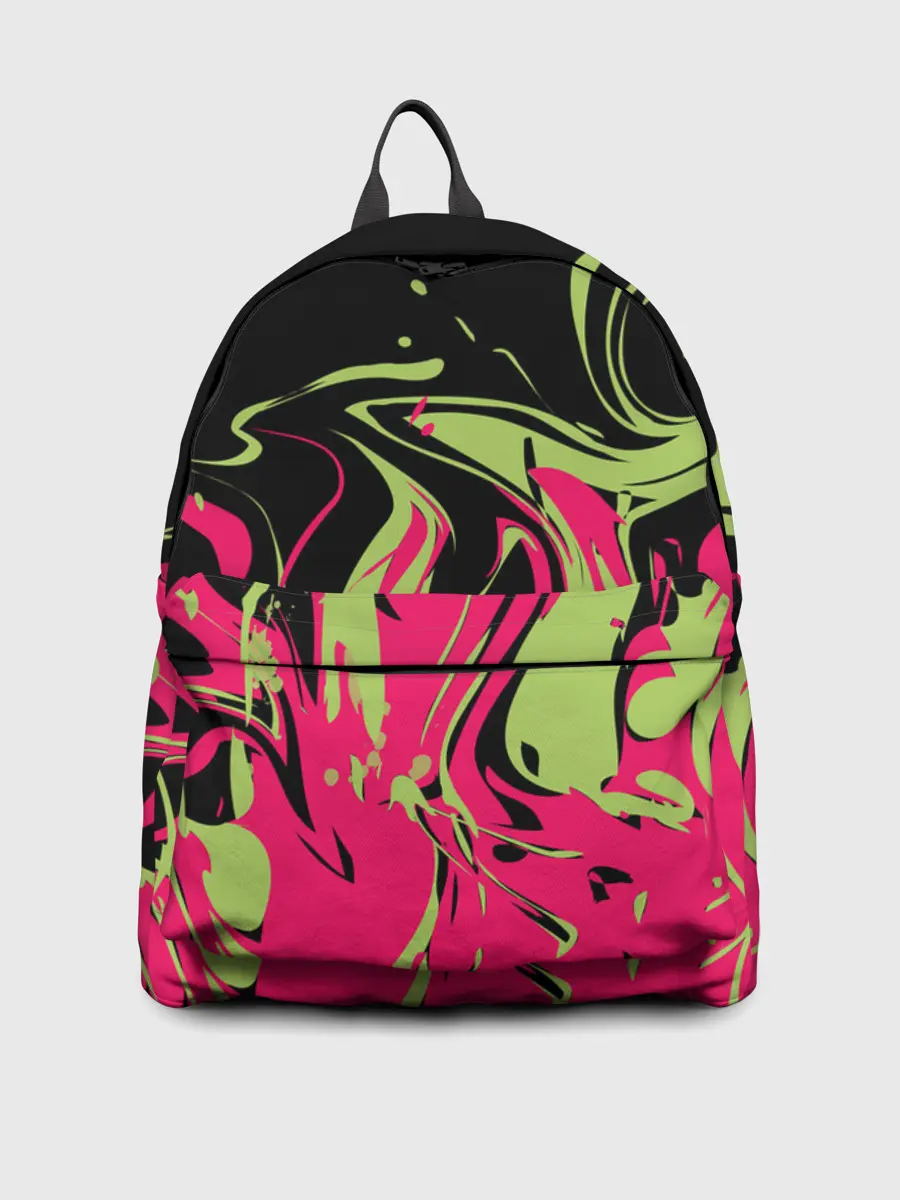 Рюкзак джинсовый / Черно малиновый абстрактный