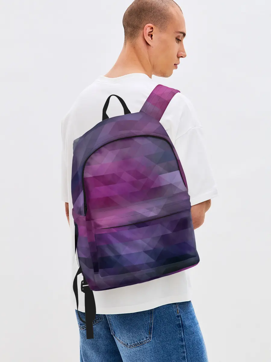 Рюкзак джинсовый / Фиолетово-бордовый узор