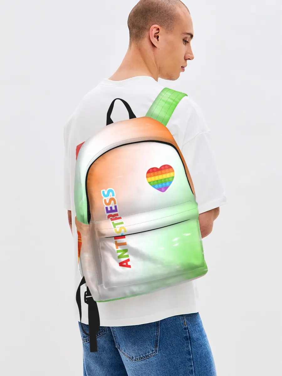 Рюкзак джинсовый / Pop It Anti Stress - Heart - Fire