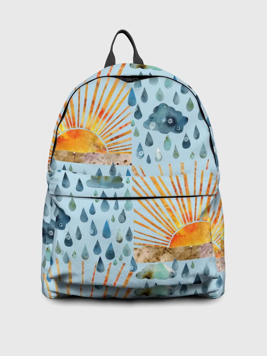 Рюкзак джинсовый / Осенний паттерн: Дождь и солнце
