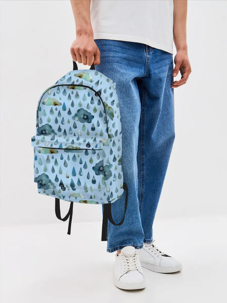 Рюкзак джинсовый / Дождливая осень.Тучки и дождь