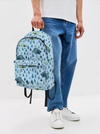 Рюкзак джинсовый / Дождливая осень.Тучки и дождь