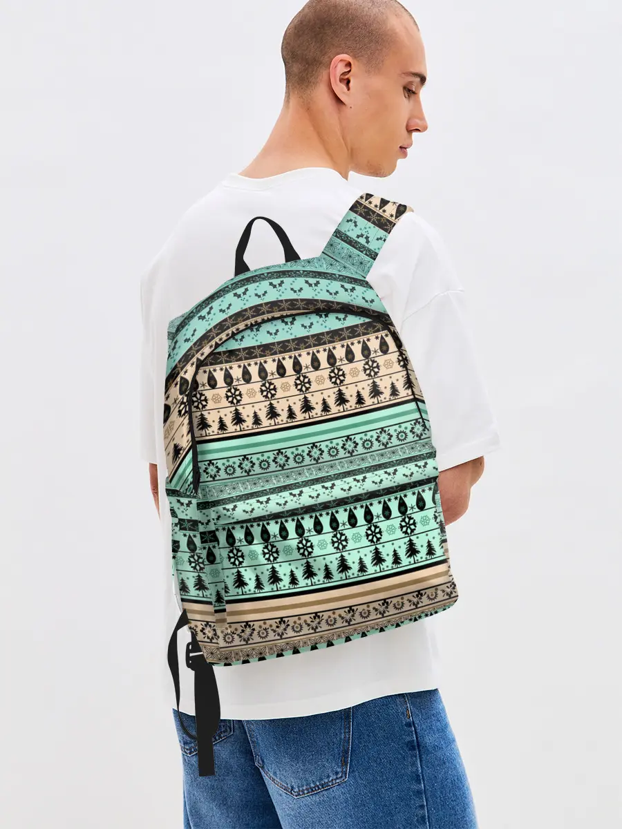 Рюкзак джинсовый / Новогодний зимний орнамент