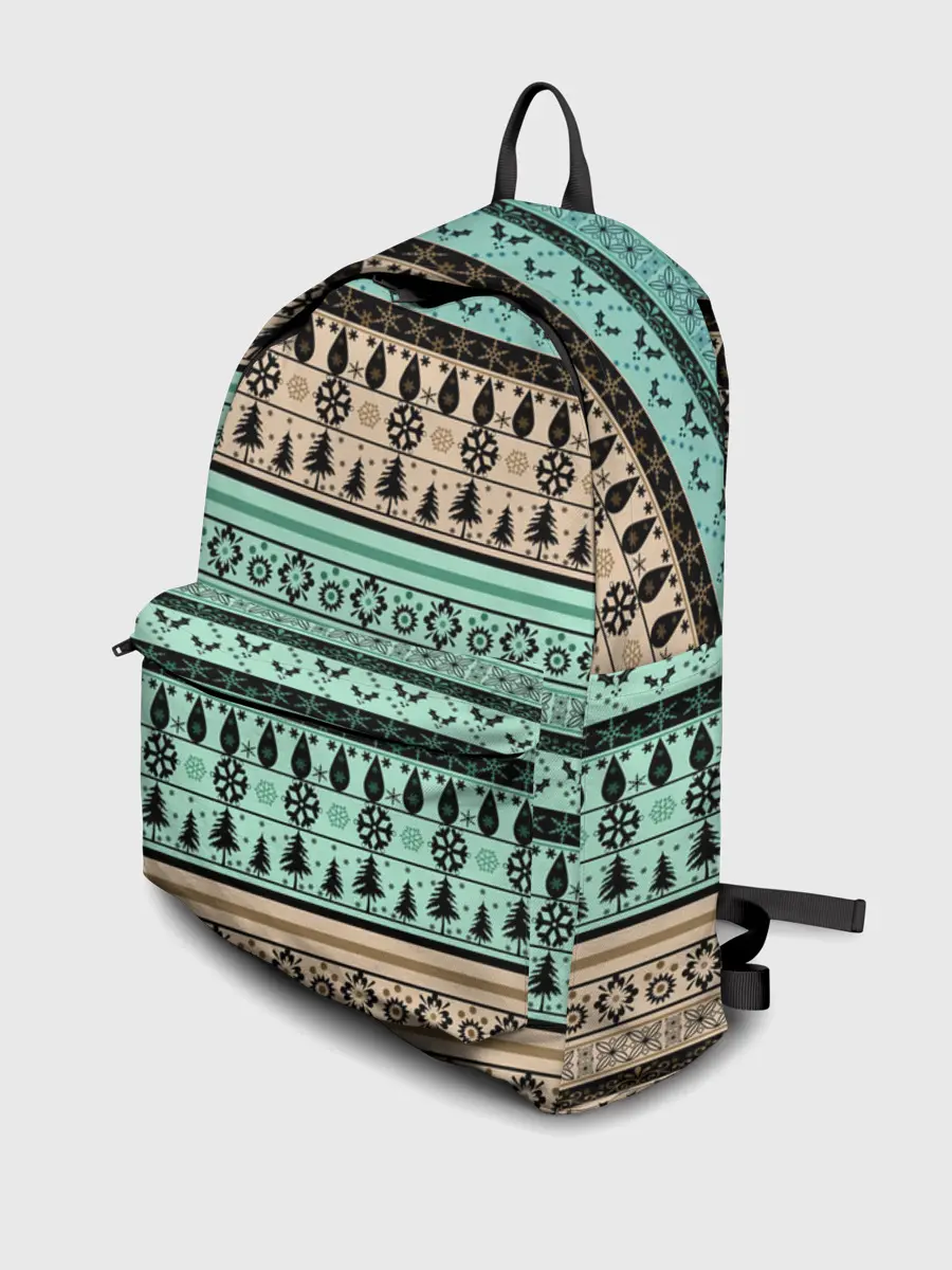 Рюкзак джинсовый / Новогодний зимний орнамент