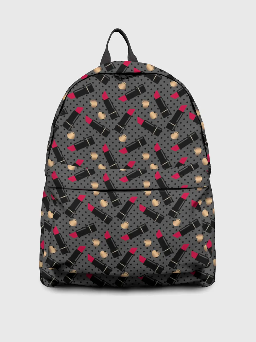 Рюкзак джинсовый / Красная Губная помада