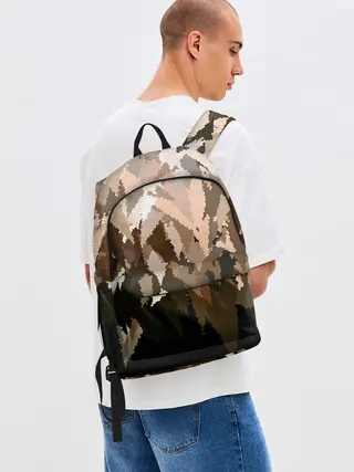 Рюкзак джинсовый / Бежево-коричневая мозаика