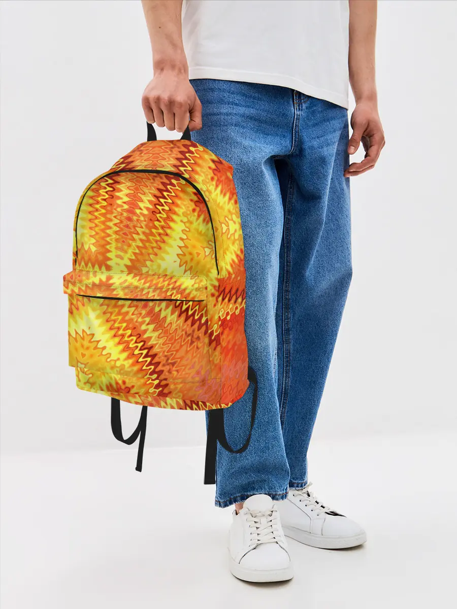 Рюкзак джинсовый / Желто-оранжевая абстракция