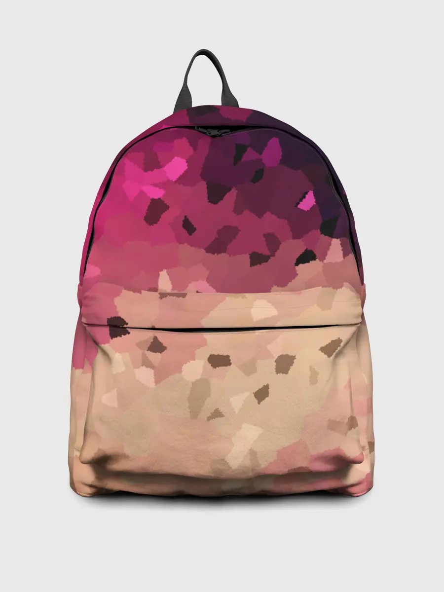 Рюкзак джинсовый / Бежево-малиновый абстрактный