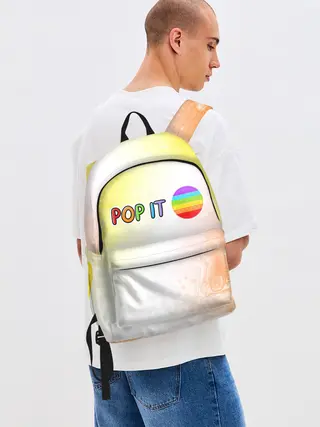 Рюкзак джинсовый / Поп Ит - Кружок - Разводы