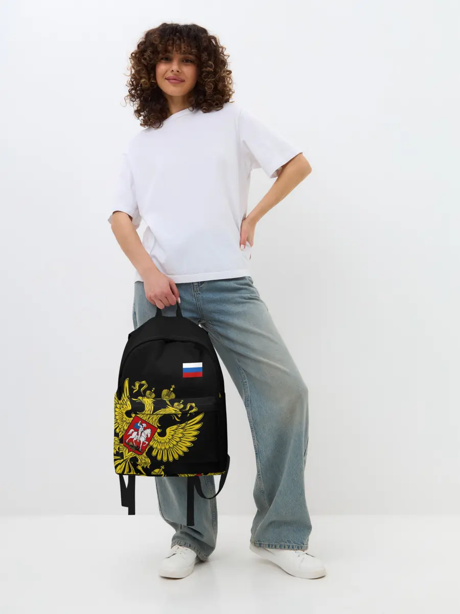 Рюкзак джинсовый / Флаг и Герб России