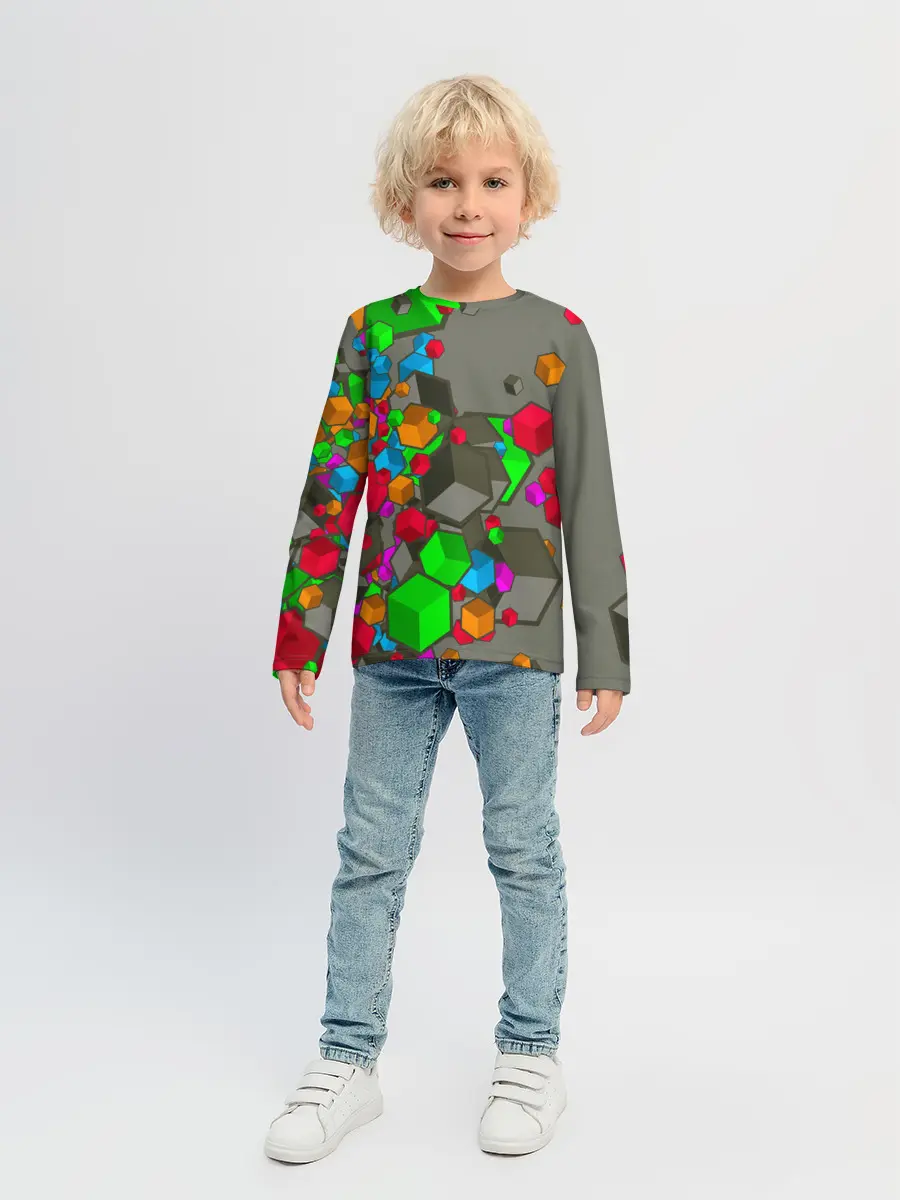 Детский лонгслив / Кубики