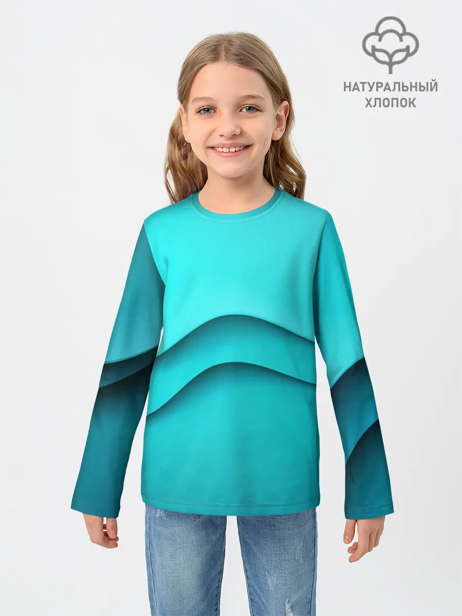 Детский лонгслив / Волна