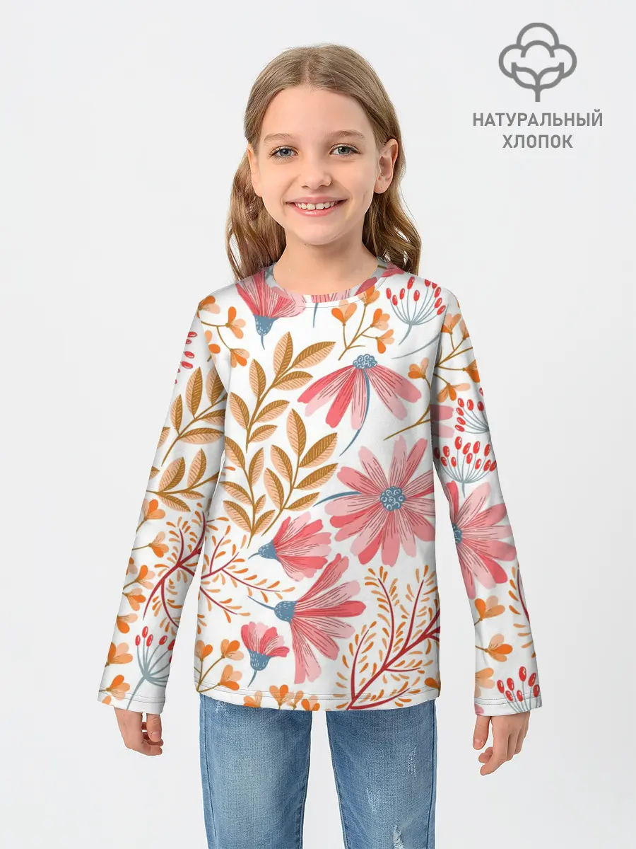 Детский лонгслив / Цветы